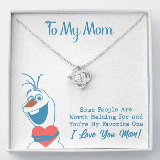 Mom Necklace, To My Mom Worth Melting For Love Knot Necklace Gift For Mom Gifts for Mother (Mom) Rakva