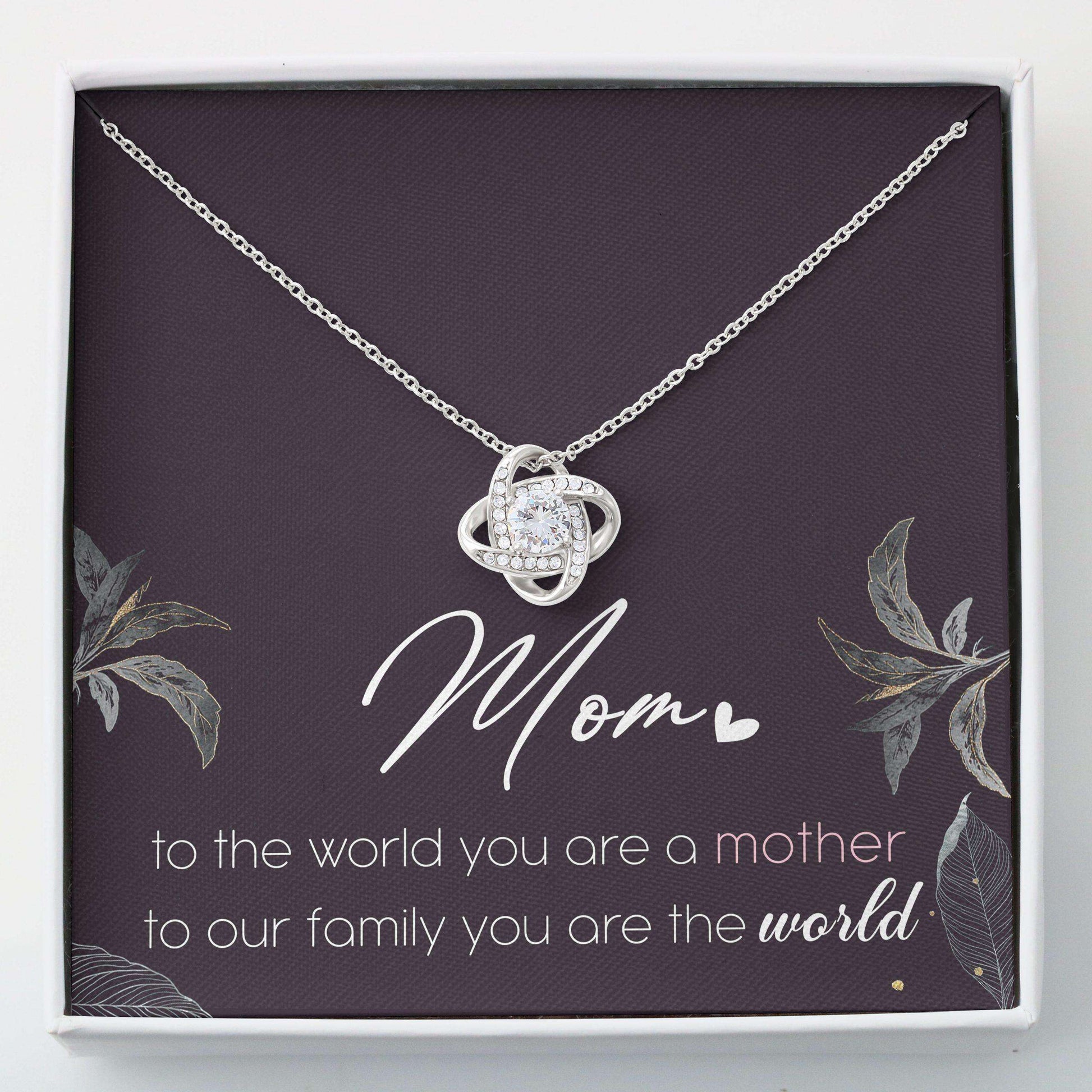 Mom Necklace, To My Mom You Are A Mother “ Love Knots Necklace Gifts for Mother (Mom) Rakva