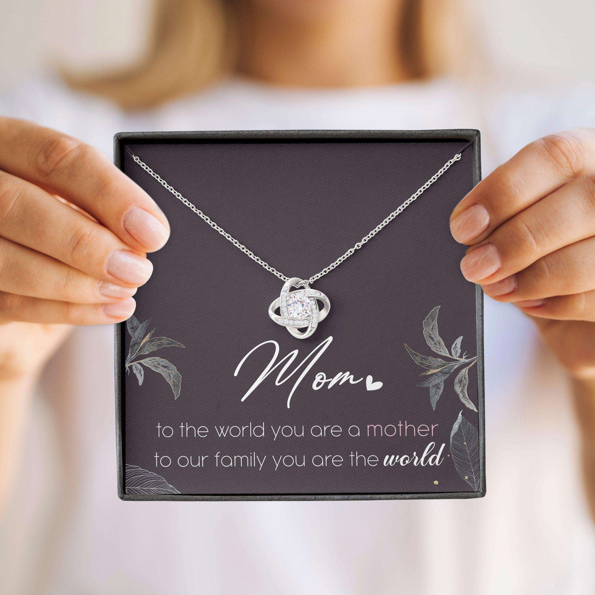 Mom Necklace, To My Mom You Are A Mother “ Love Knots Necklace Gifts for Mother (Mom) Rakva