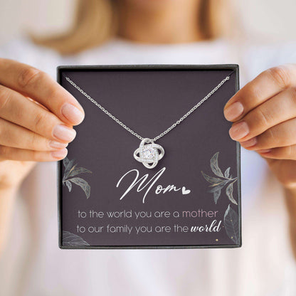 Mom Necklace, To My Mom You Are A Mother “ Love Knots Necklace Gifts for Mother (Mom) Rakva