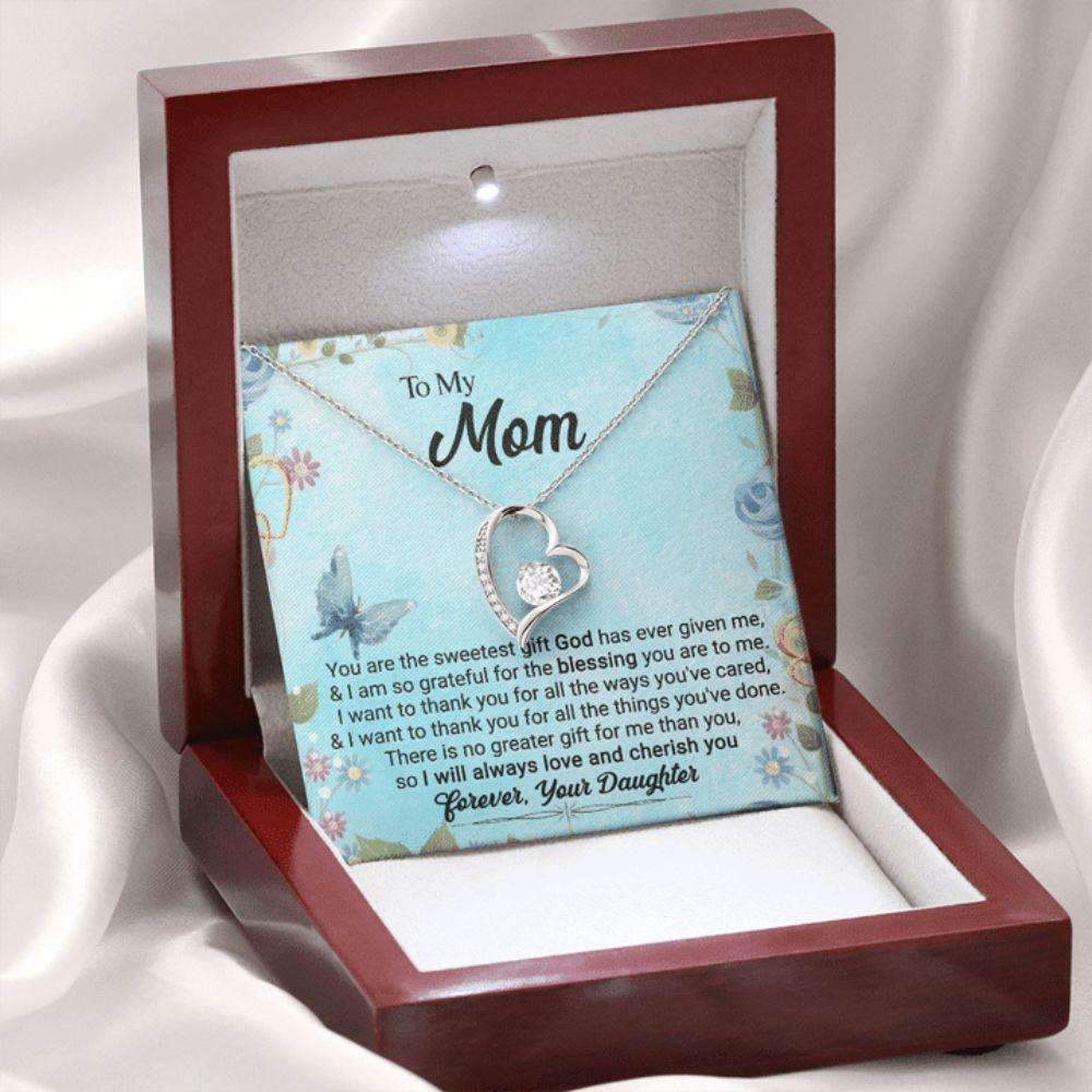 Mom Necklace, To My Mom, You Are The Sweetest Gift God God Has Ever Given Me, Love Always, Your Daughter Forever Love Necklace Gifts For Daughter Rakva