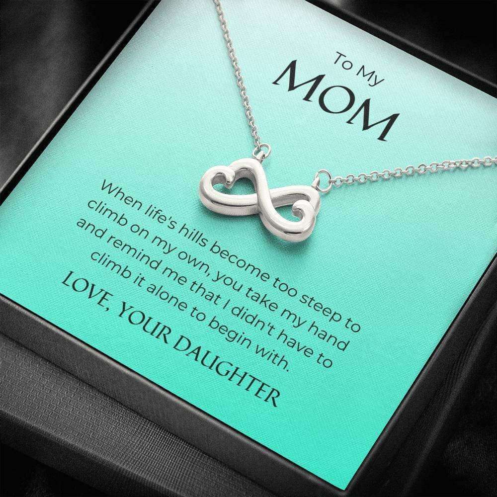 Mom Necklace, To My Mom “ You Take My Hand “ Infinity Heart Necklace “ Lovely Gift Gifts for Mother (Mom) Rakva