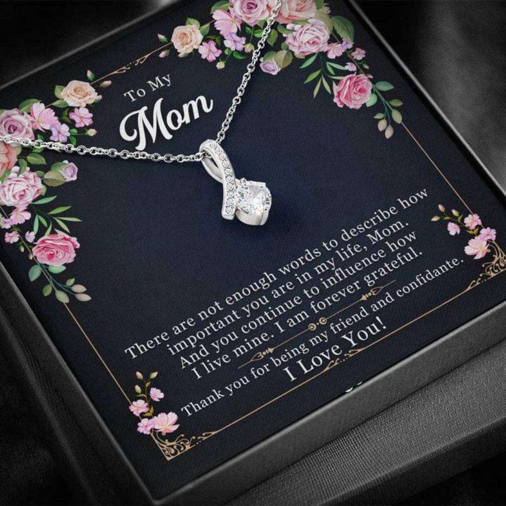 Mom Necklace, To My Mom Œenough Words-So” Alluring Beauty Necklace Gift Gifts for Mother (Mom) Rakva