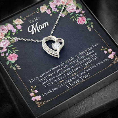 Mom Necklace, To My Mom Œenough Words-So” Heart Necklace Gift Gifts for Mother (Mom) Rakva