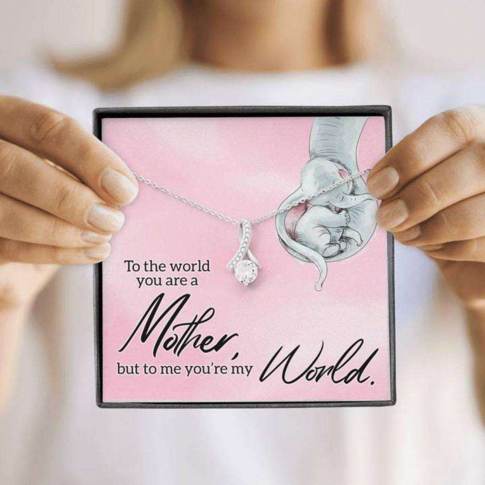 Mom Necklace, To My Mom Œmy World” Alluring Beauty Necklace Gift From Daughter Gifts For Daughter Rakva