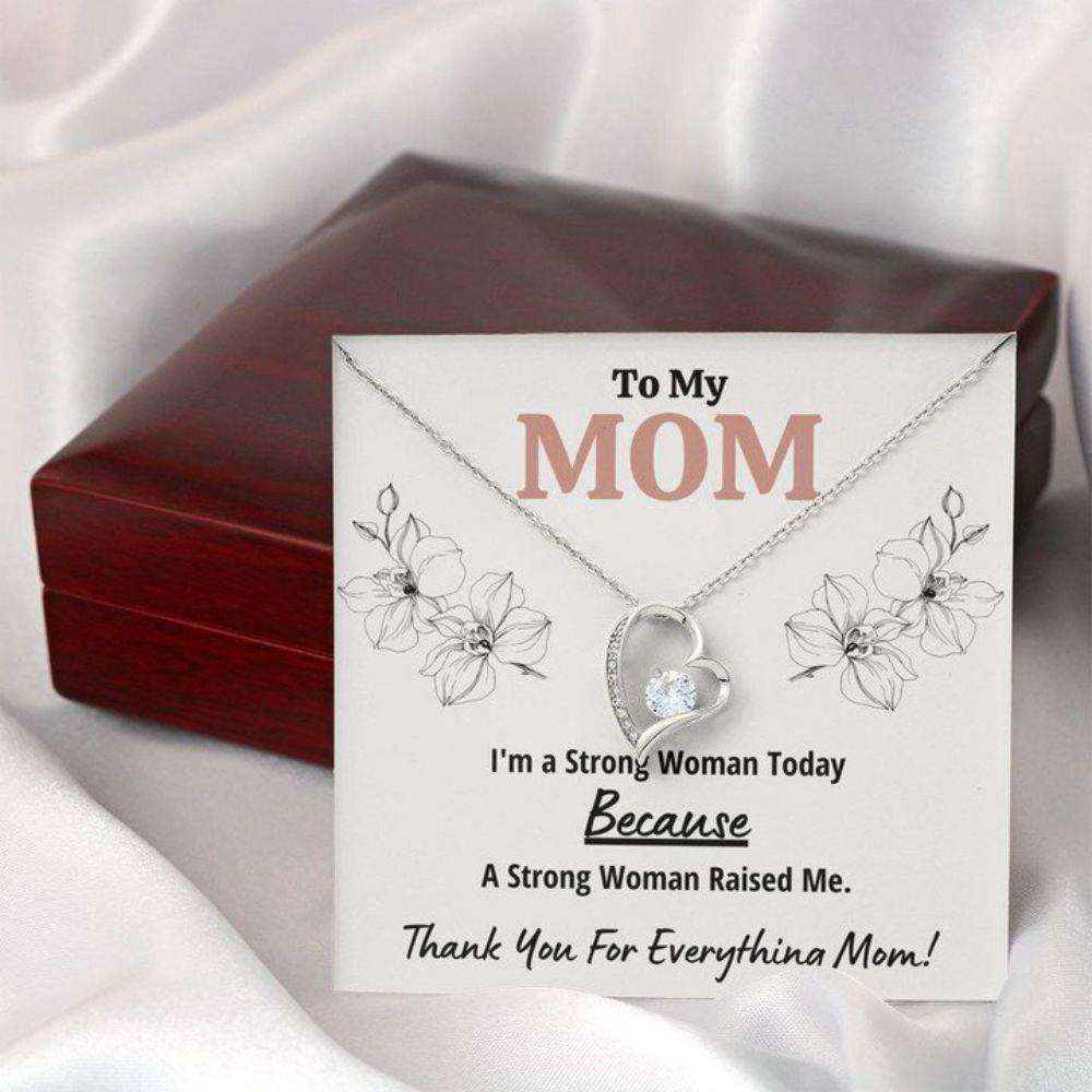 Mom Necklace, To My Mom Œstrong Woman” Heart Necklace Gift Gifts for Mother (Mom) Rakva