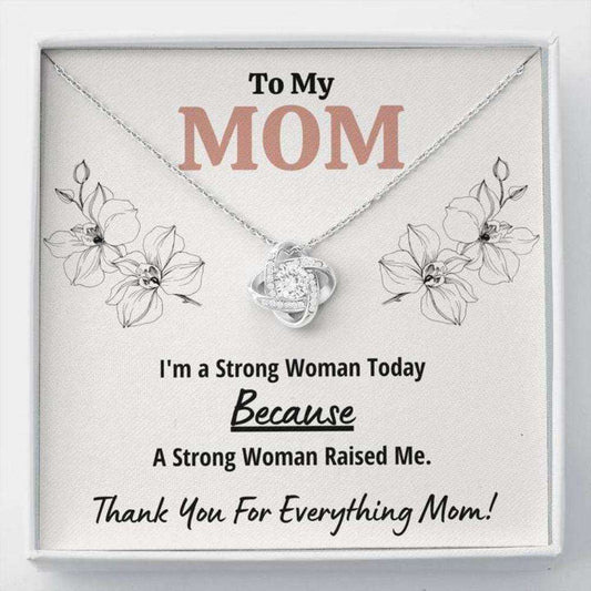 Mom Necklace, To My Mom Œstrong Woman” Love Knot Necklace Gift Best Mother Gift Gifts for Mother (Mom) Rakva