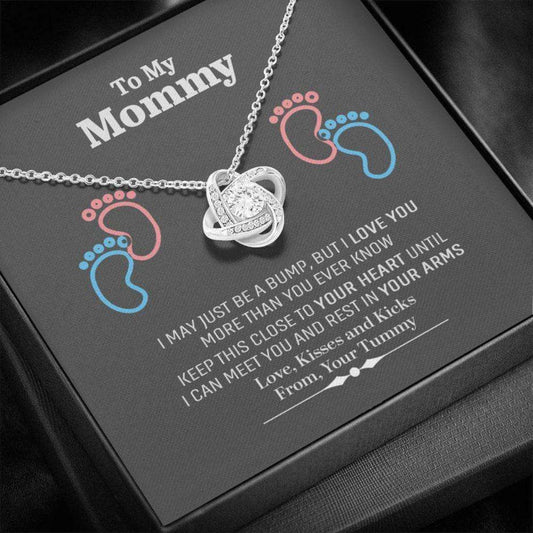 Mom Necklace, To My Mommy Necklace From Tummy, Pregnancy Gift For New Mom, First Time Mom Gifts For Mom To Be (Future Mom) Rakva