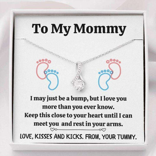 Mom Necklace, To My Mommy Œbaby Feet “ White” Alluring Beauty Necklace Gift For Mom Gifts for Mother (Mom) Rakva