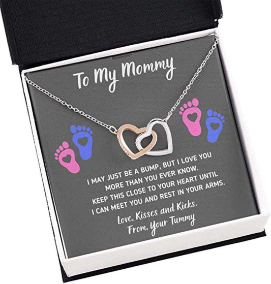 Mom Necklace, To My Mommy”Heart-Feet” Necklace. Baby Shower Present. Gift For Pregnant Mom Gifts For Mom To Be (Future Mom) Rakva