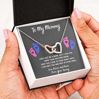 Mom Necklace, To My Mommy”Heart-Feet” Necklace. Baby Shower Present. Gift For Pregnant Mom Gifts For Mom To Be (Future Mom) Rakva