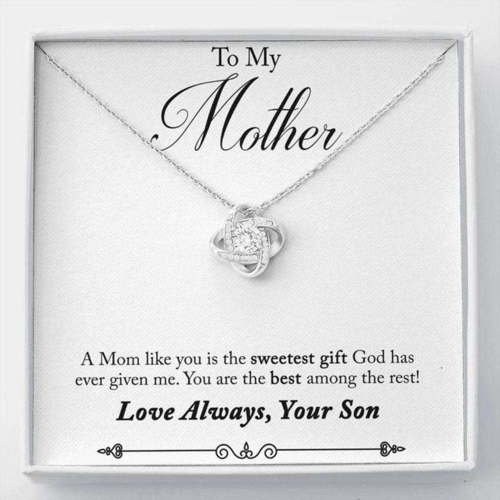 Mom Necklace, To My Mother Among The Rest “ So Love Knot Necklace Gift Gifts for Mother (Mom) Rakva