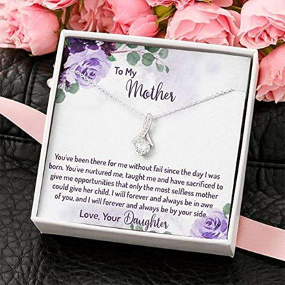 Mom Necklace, To My Mother Necklace Gift “ You’Ve Been There For Me Without Fail Since The Day I Was Born Gifts for Mother (Mom) Rakva