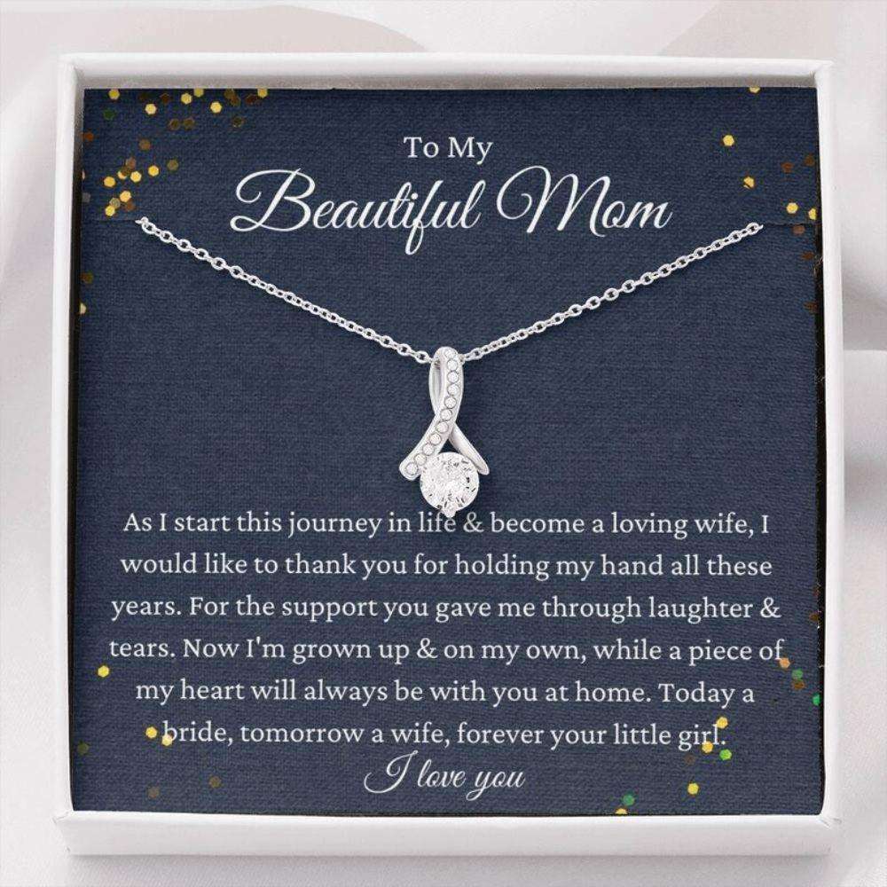 Mom Necklace, To My Mother On Wedding Day Necklace, Mother Of The Bride Gift From Daughter, Gift For Mom From Bride Gifts For Daughter Rakva