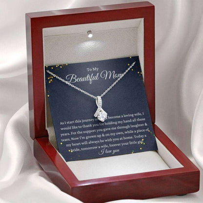 Mom Necklace, To My Mother On Wedding Day Necklace, Mother Of The Bride Gift From Daughter, Gift For Mom From Bride Gifts For Daughter Rakva