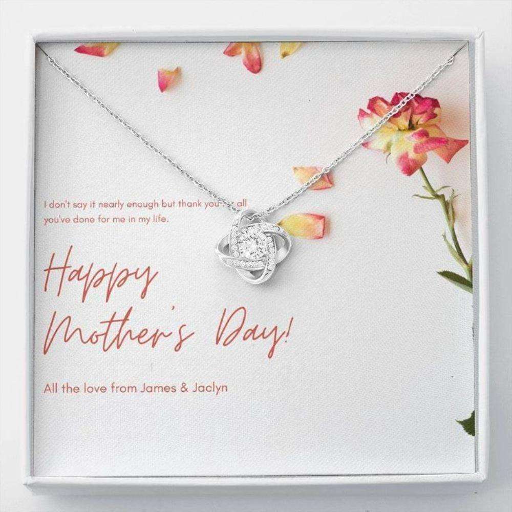 Mom Necklace, To My Mother Thank You All You’Ve Done For Me In Life, Love Knot Necklace Gift For Mom, Mother’S Day Necklace Gift Gifts for Mother (Mom) Rakva