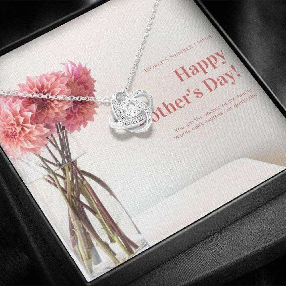 Mom Necklace, To My Mother You Are The Anchor Of The Family, Love Knot Necklace Gift For Mom, Mother’S Day Necklace Gift Gifts for Mother (Mom) Rakva