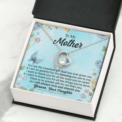 Mom Necklace, To My Mother, You Are The Sweetest Gift God Has Ever Given Me, Love Always, Your Daughter “ Forever Love Necklace Gifts For Daughter Rakva