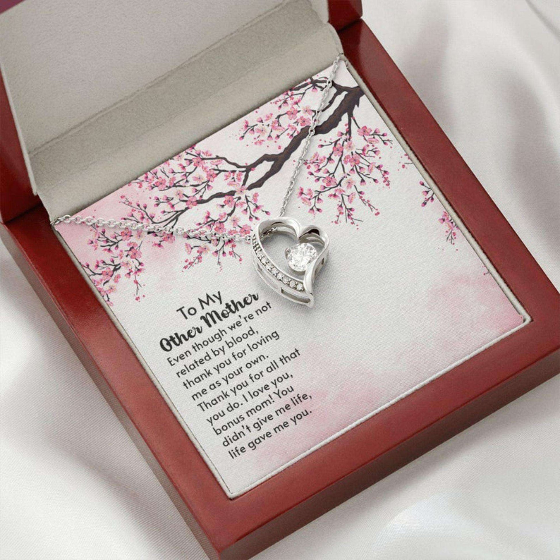 Mom Necklace, To My Other Mom Which God Gave To Me Heart Necklace, Bonus Mom Gift. Valentine Day Necklace Gifts for Mother (Mom) Rakva