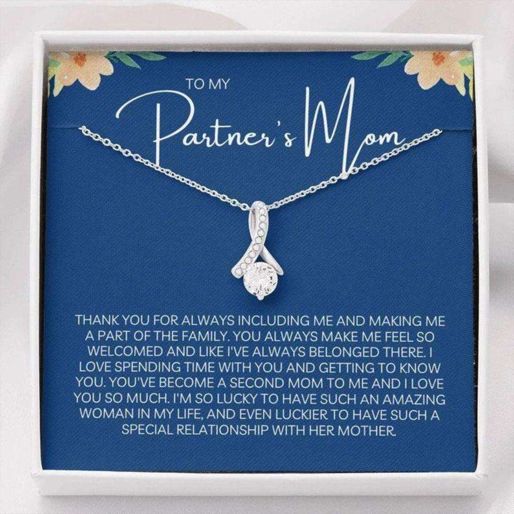 Mom Necklace, To My Partner’S Mom Gift, Lesbian Relationship, Cz Necklace, Thoughtful Christmas Present, Mother’S Day, Gf Mom Gifts for Mother (Mom) Rakva