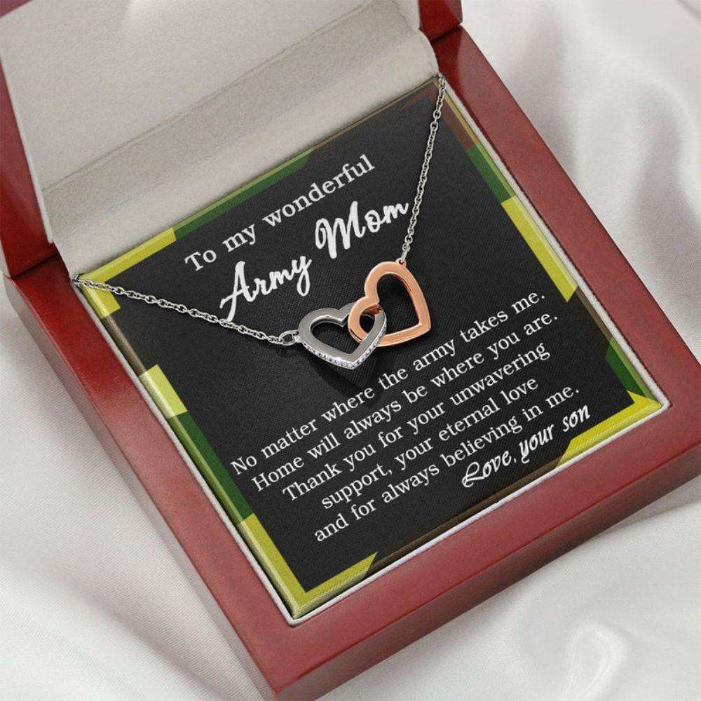 Mom Necklace, To My Wonderful Army Mom Gift, Military Mom Gift, Deployment Gift, Army Mom Necklace, Military Gift For Mom From Son Gifts for Mother (Mom) Rakva