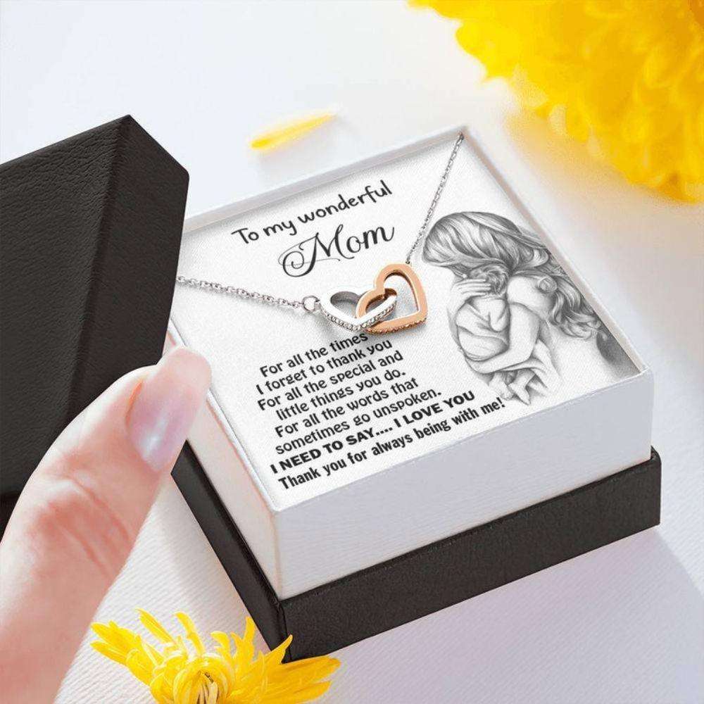 Mom Necklace, To My Wonderful Mom Interlocking Heart Necklace, Mom Gift, Mom Gift From Daughter, Appreciation Gift For Mom Gifts For Daughter Rakva