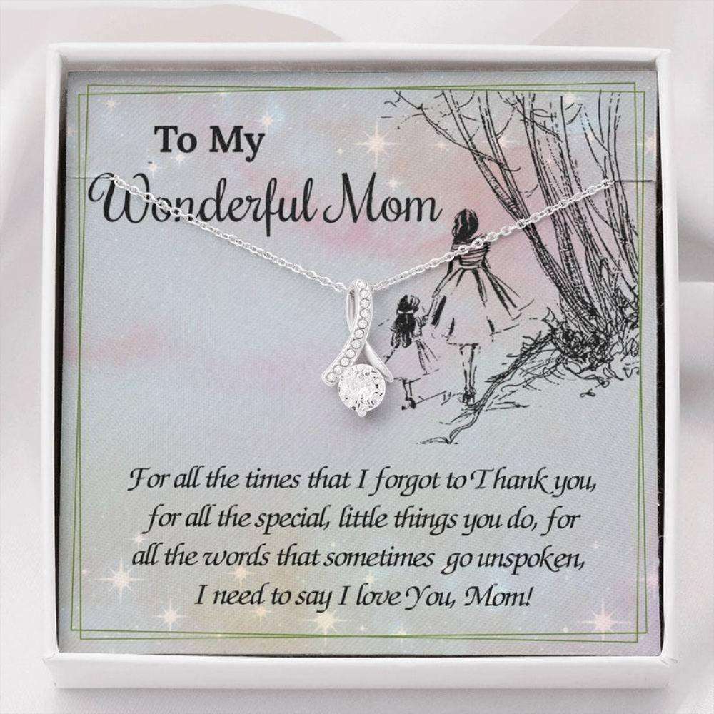 Mom Necklace, To My Wonderful Mom, Mom Gift From Daughter Necklace, Valentine’S Gifts For Mom, Mother Daughter Gift Necklace Gifts For Daughter Rakva