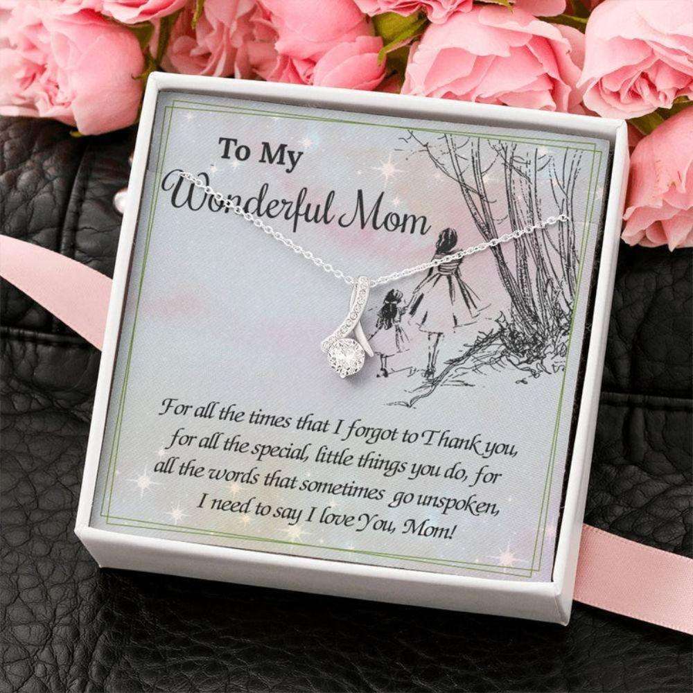 Mom Necklace, To My Wonderful Mom, Mom Gift From Daughter Necklace, Valentine’S Gifts For Mom, Mother Daughter Gift Necklace Gifts For Daughter Rakva