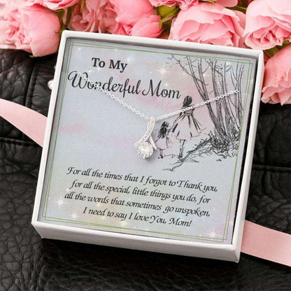 Mom Necklace, To My Wonderful Mom, Mom Gift From Daughter Necklace, Valentine’S Gifts For Mom, Mother Daughter Gift Necklace Gifts For Daughter Rakva