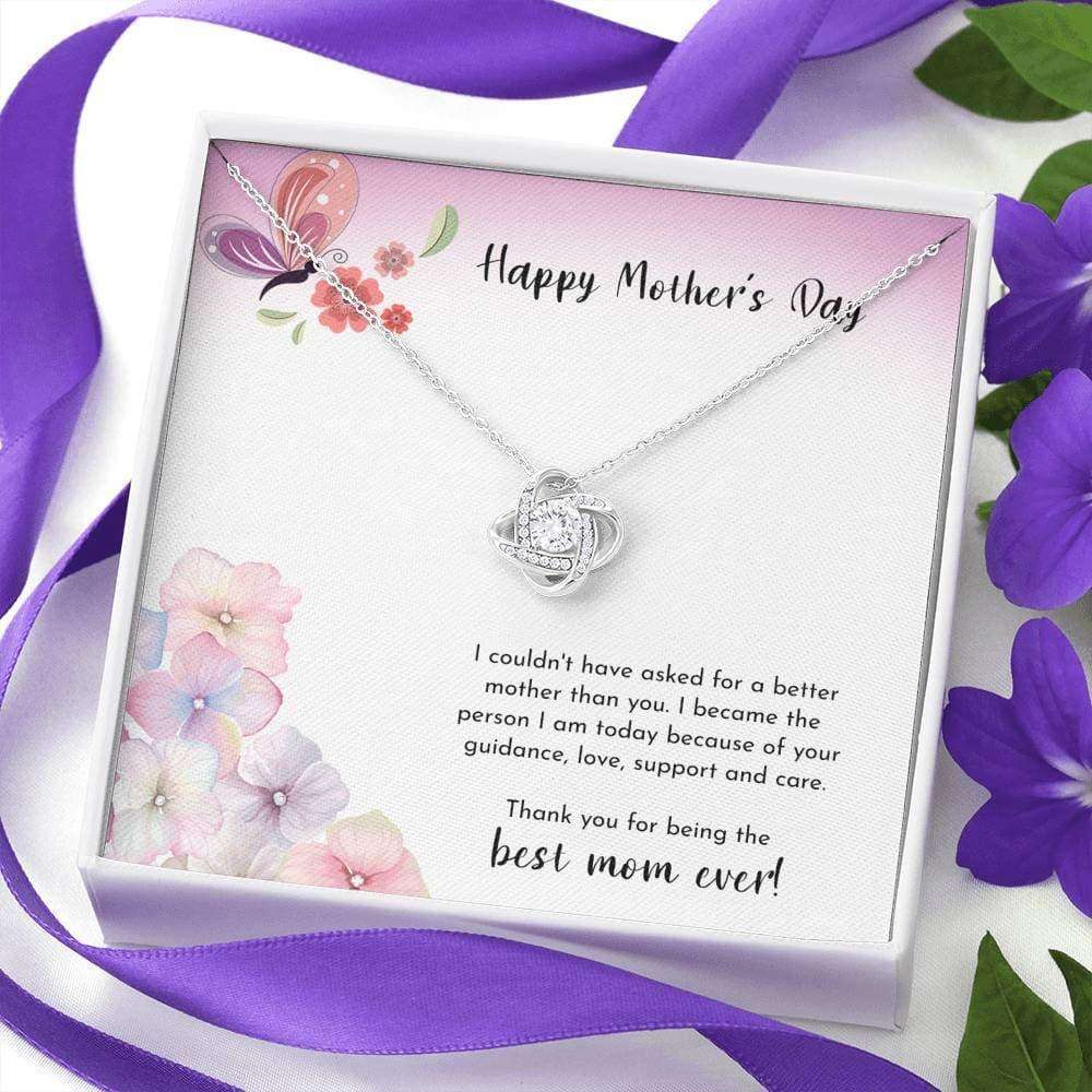 Mom Necklace, To The Best Mom Ever Love Knot Necklace Gifts for Mother (Mom) Rakva