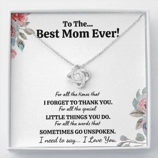 Mom Necklace, To The Best Mom Ever Œfor All” Love Knot Necklace Gift Gifts for Mother (Mom) Rakva