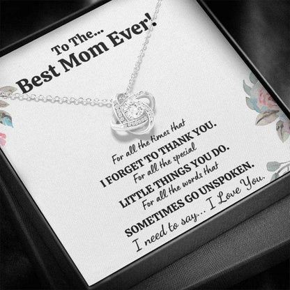 Mom Necklace, To The Best Mom Ever Œfor All” Love Knot Necklace Gift Gifts for Mother (Mom) Rakva