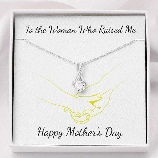 Mom Necklace, To The Woman Who Raised Me Alluring Beauty Necklace Gift For Mom Gifts for Mother (Mom) Rakva