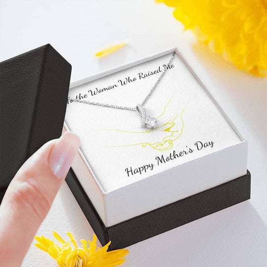 Mom Necklace, To The Woman Who Raised Me Alluring Beauty Necklace Gift For Mom Gifts for Mother (Mom) Rakva