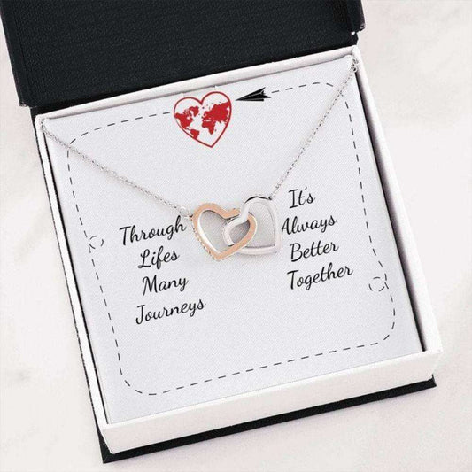 Mom Necklace, Together Forever Always Interlocking Hearts Necklace For Mom Gifts for Mother (Mom) Rakva