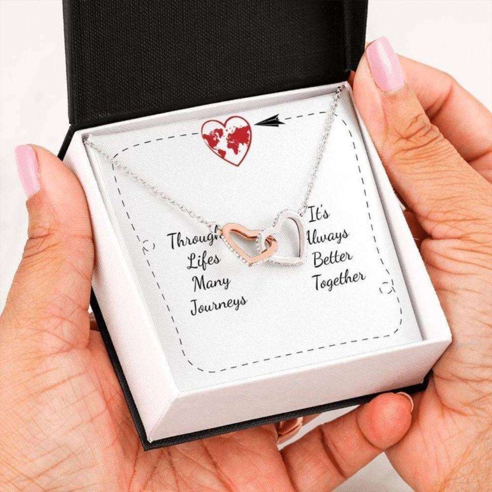 Mom Necklace, Together Forever Always Interlocking Hearts Necklace For Mom Gifts for Mother (Mom) Rakva