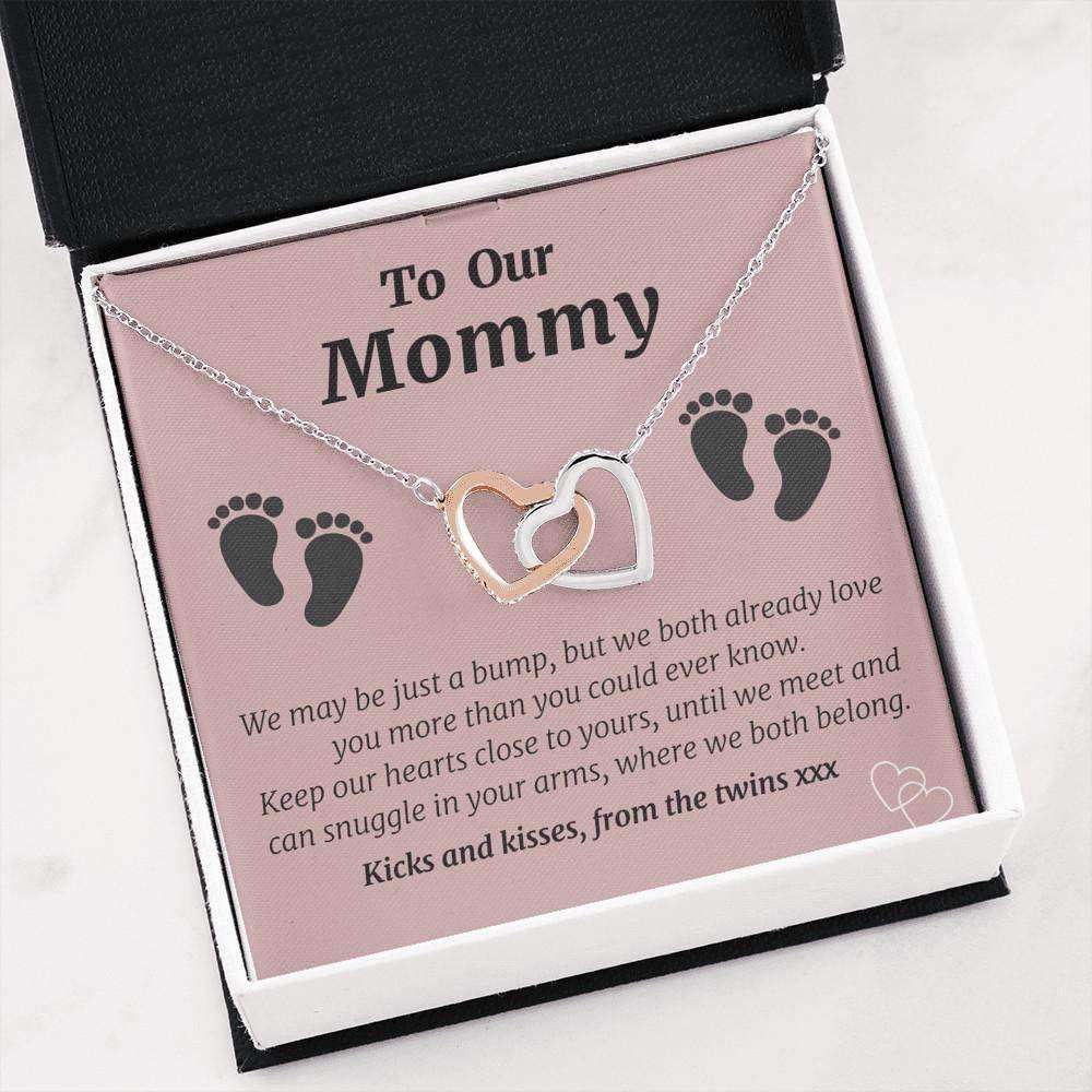 Mom Necklace, Twin Baby Gift Necklace, Baby Shower, Gender Reveal, Future Mom Gifts For Mom To Be (Future Mom) Rakva