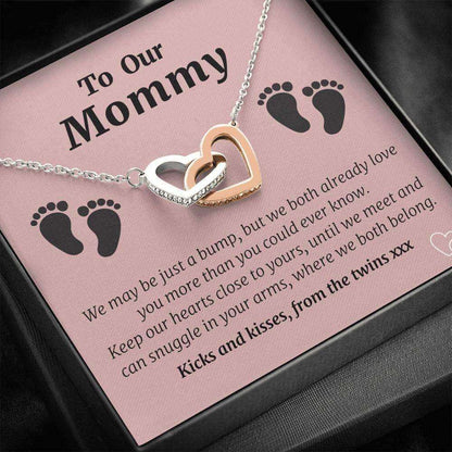 Mom Necklace, Twin Baby Gift Necklace, Baby Shower, Gender Reveal, Future Mom Gifts For Mom To Be (Future Mom) Rakva