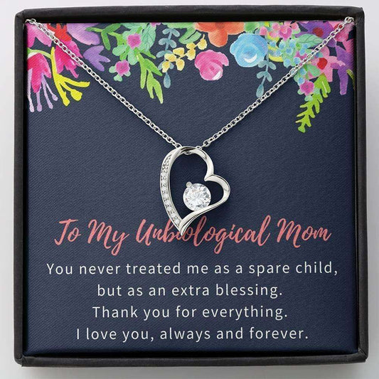 Mom Necklace, Unbiological Mom Necklace Gift, Bonus Mom, Step Mom, Second Mom, Stepmother Gifts for Mother (Mom) Rakva