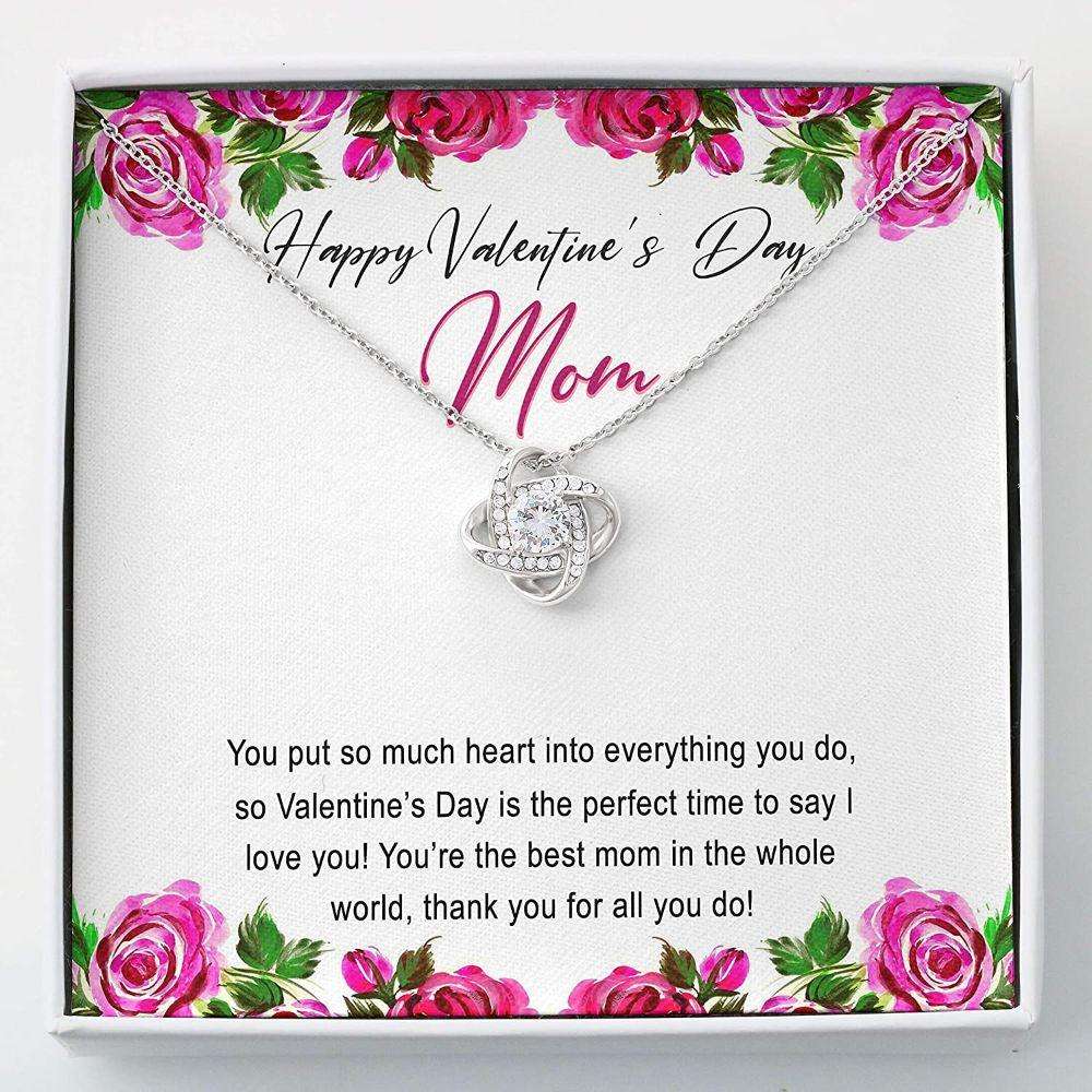 Mom Necklace, Valentine’S Day Gift For Mom Necklace “ Love Knots “ Necklace With Gift Box Gifts for Mother (Mom) Rakva