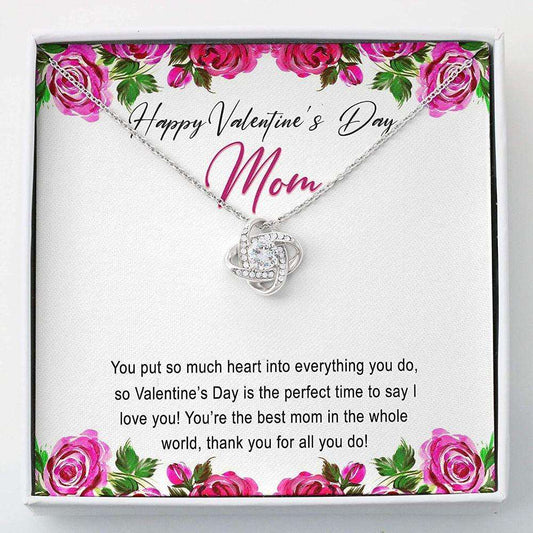 Mom Necklace, Valentine’S Day Gift For Mom Necklace “ Love Knots “ Necklace With Gift Box Gifts for Mother (Mom) Rakva