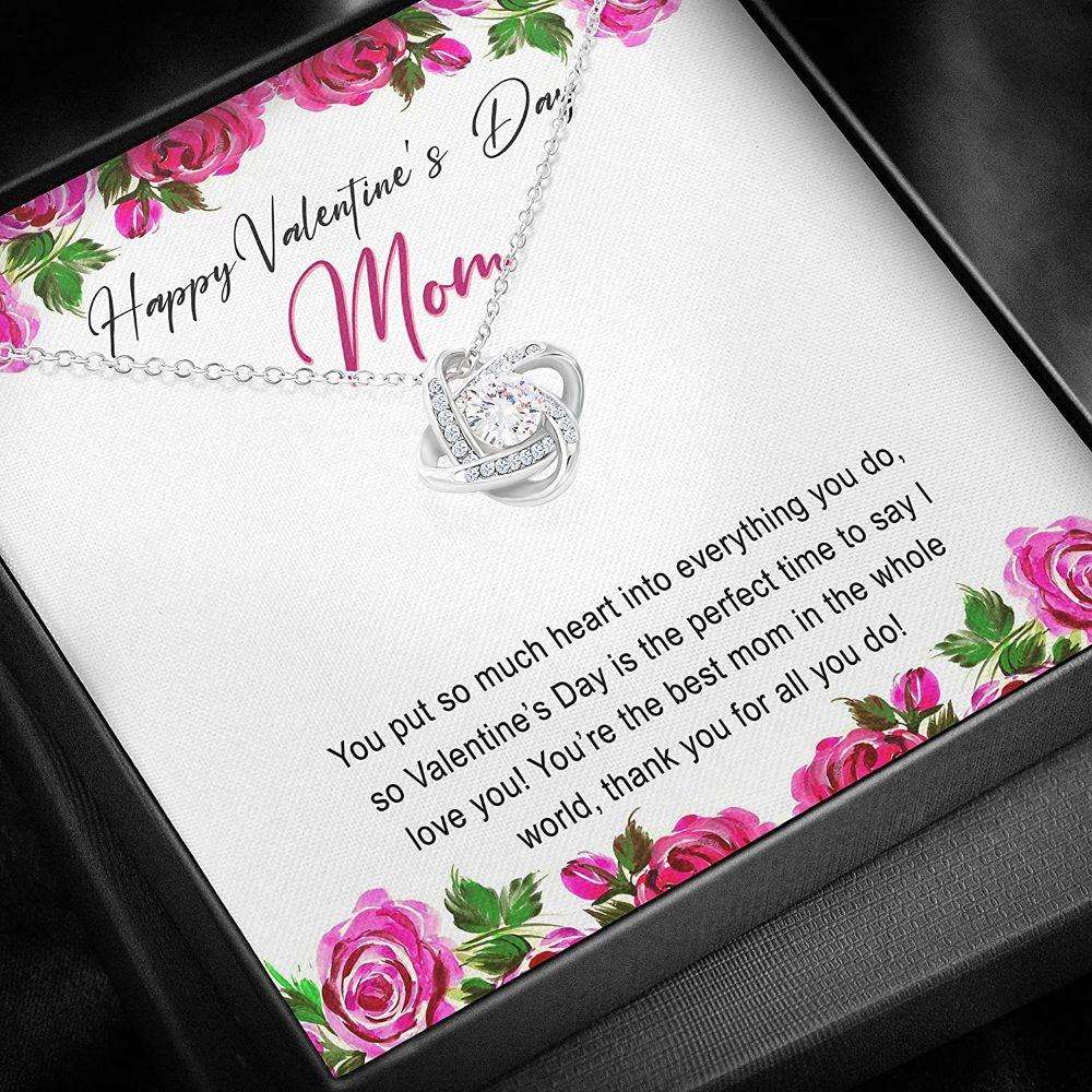 Mom Necklace, Valentine’S Day Gift For Mom Necklace “ Love Knots “ Necklace With Gift Box Gifts for Mother (Mom) Rakva