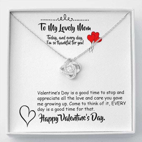 Mom Necklace, Valentines Day Gift For Mom I Am So Thankful For You Love Knot Necklace Gifts for Mother (Mom) Rakva