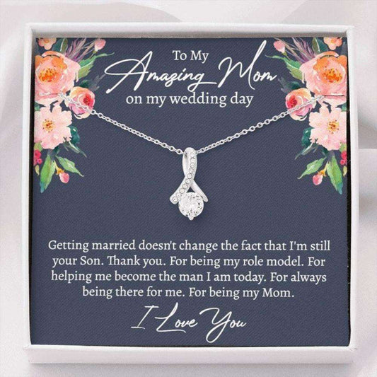 Mom Necklace, Wedding Day Gift, To My Amazing Mom, Mother’S Day Necklace Gift, Alluring Beauty Necklace Gift For Mom Gifts for Mother (Mom) Rakva