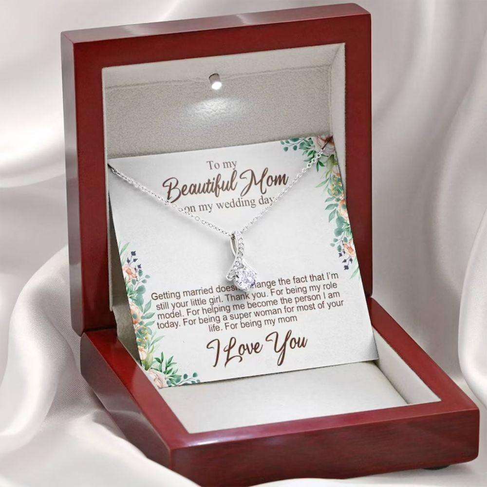 Mom Necklace Wedding Gift From Bride, Gift For Mom From Daughter, Mother Of The Bride Necklace Gifts For Daughter Rakva