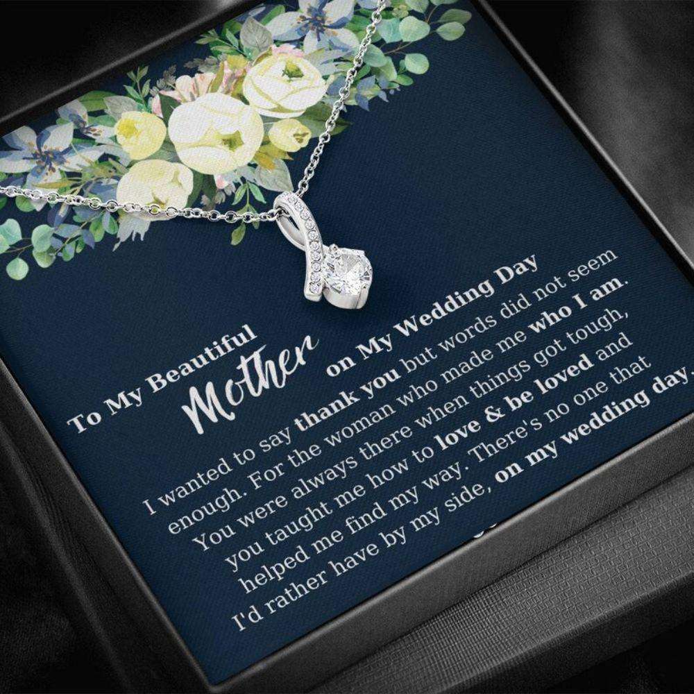 Mom Necklace, Wedding Necklace For Mom, Wedding Gift For My Mom, Mother Gift On My Wedding Day Gifts for Mother (Mom) Rakva