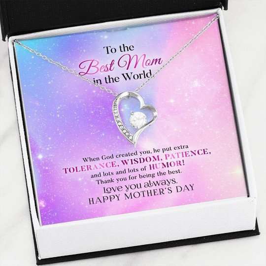 Mom Necklace, When God Created You Forever Love Necklace For Mom Gifts for Mother (Mom) Rakva