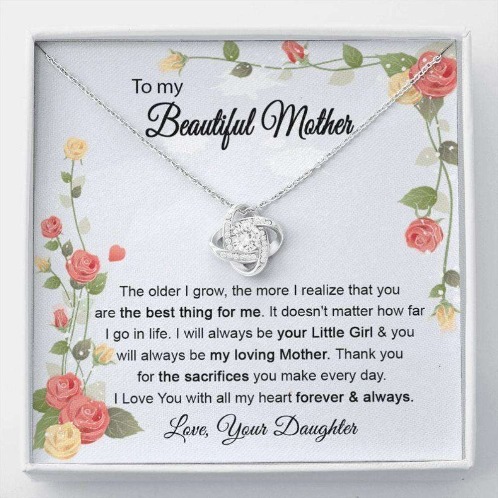 Mom Necklace With Love Knot, Mothers Day Gift For Mom, Necklace For Mom From Daughter, Sentimental Mom Gifts, Mom Mother’S Day Gift Gifts For Daughter Rakva