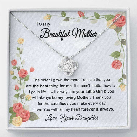 Mom Necklace With Love Knot, Mothers Day Gift For Mom, Necklace For Mom From Daughter, Sentimental Mom Gifts, Mom Mother’S Day Gift Gifts For Daughter Rakva