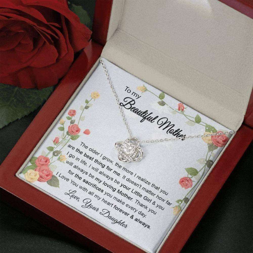 Mom Necklace With Love Knot, Mothers Day Necklace For Mom, Necklace For Mom From Daughter, Sentimental Mom Gifts, Mom Mother’S Day Necklace Gifts For Daughter Rakva